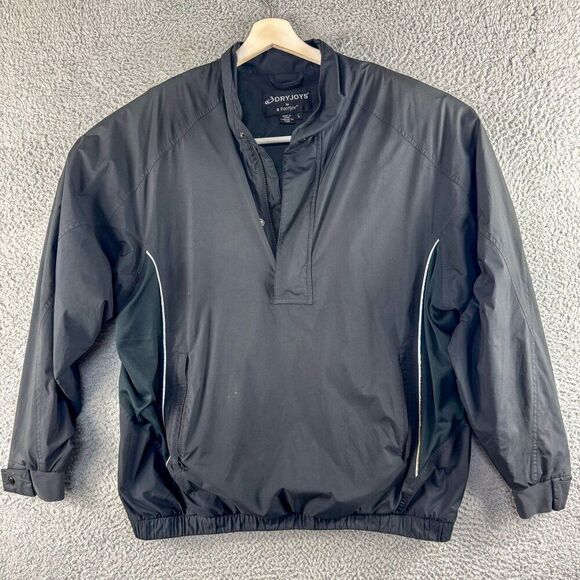 Footjoy Dryjoys Athletic‎ Jacket Men Large Black Golf Golfer Outdoor Casual Hike - Picture 1 of 12